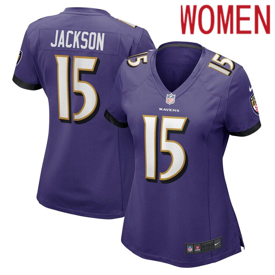 Women Baltimore Ravens #15 DeSean Jackson Nike Purple Game Player NFL Jersey